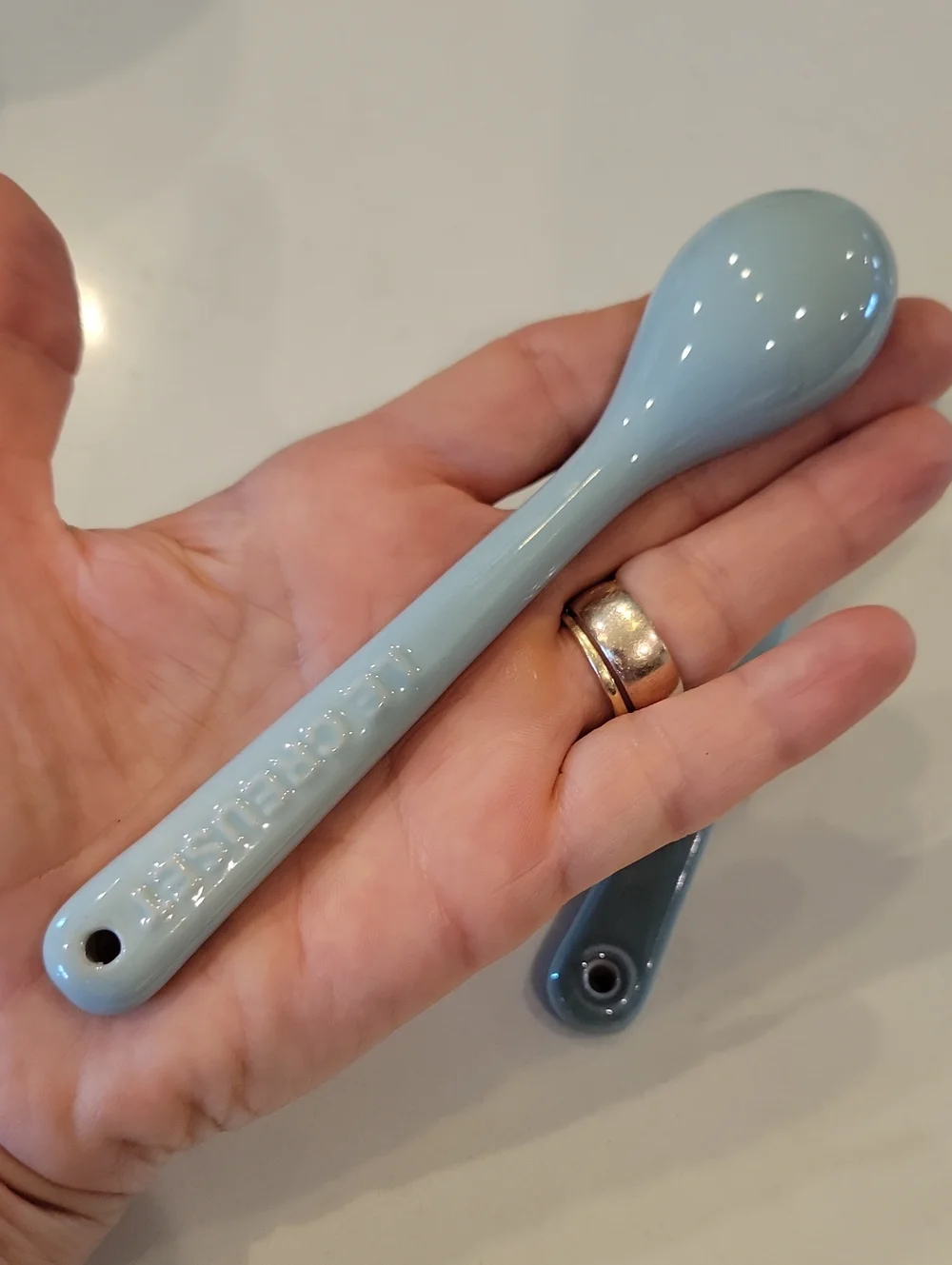 New! Set Of 2 Le Creuset Sea Salt Blue Cafe Spoons